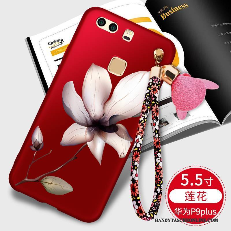 Hülle Huawei P9 Plus Kreativ Rot Trendmarke, Case Huawei P9 Plus Taschen Handyhüllen Persönlichkeit