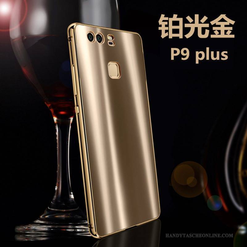 Hülle Huawei P9 Plus Metall Gold Handyhüllen, Case Huawei P9 Plus Schutz Grenze Jugend