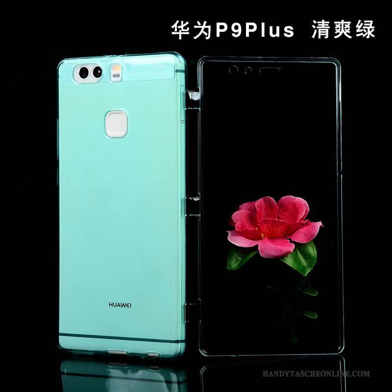 Hülle Huawei P9 Plus Schutz Lichtfarbe Anti-sturz, Case Huawei P9 Plus Folio Handyhüllen Grün