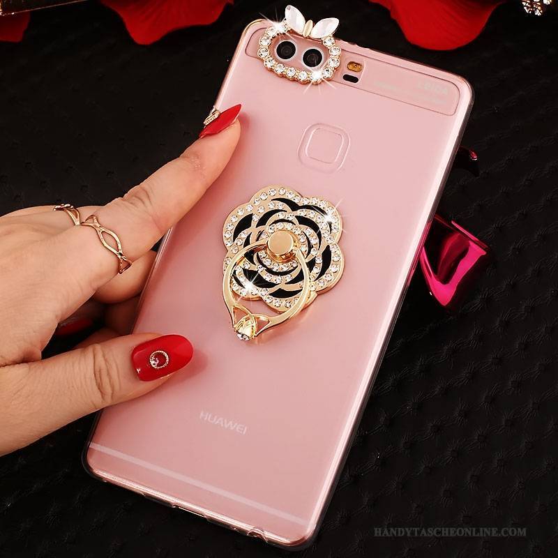 Hülle Huawei P9 Plus Silikon Rosa Anti-sturz, Case Huawei P9 Plus Weiche Handyhüllen Dünne