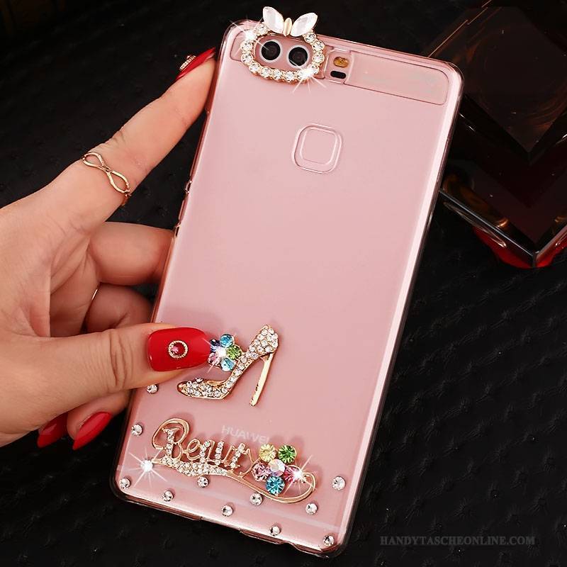 Hülle Huawei P9 Plus Strass Schwer Pu, Case Huawei P9 Plus Schutz Handyhüllen Rosa