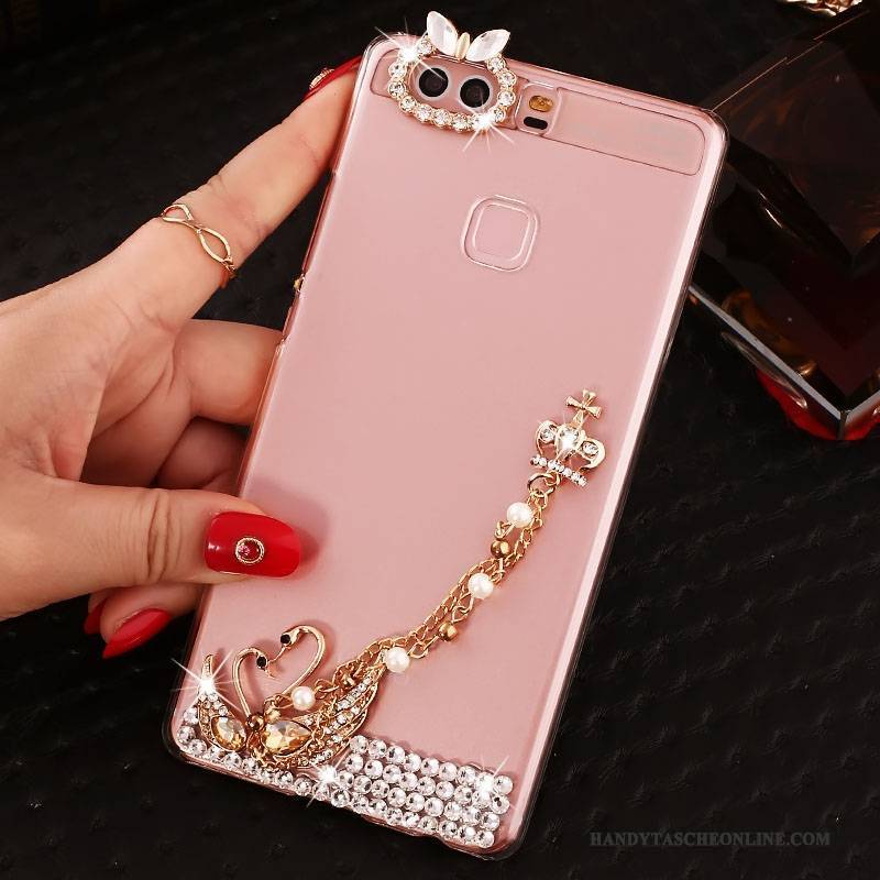 Hülle Huawei P9 Plus Strass Schwer Pu, Case Huawei P9 Plus Schutz Handyhüllen Rosa