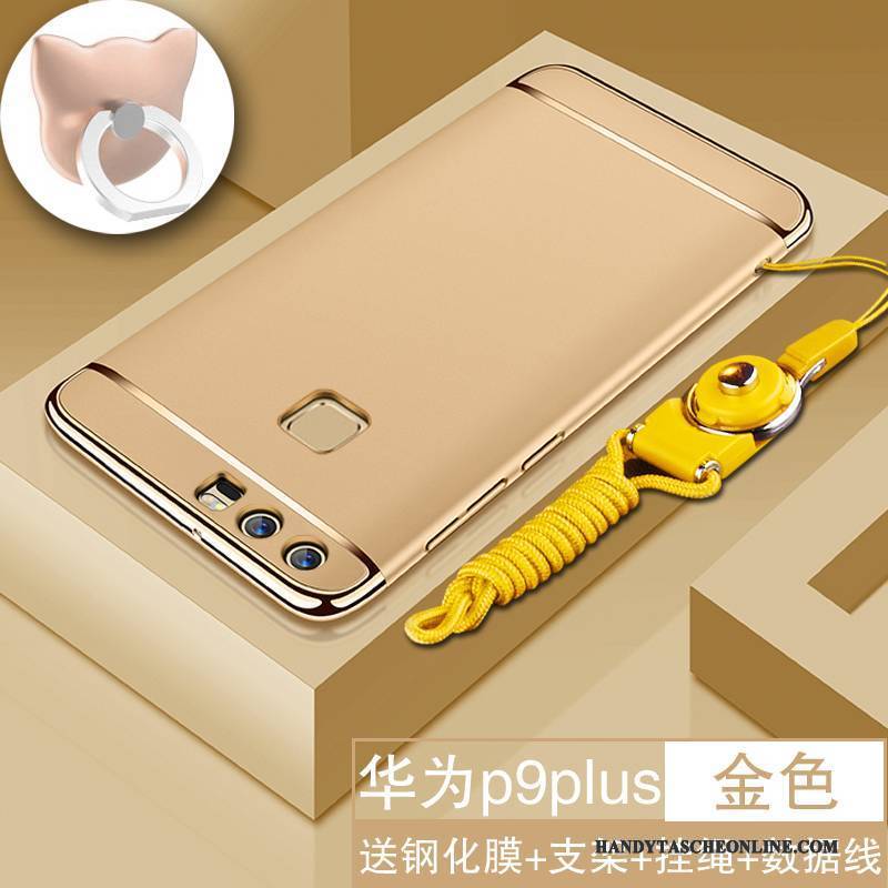 Hülle Huawei P9 Plus Taschen Handyhüllen Gold, Case Huawei P9 Plus Schutz Schwer Nubuck