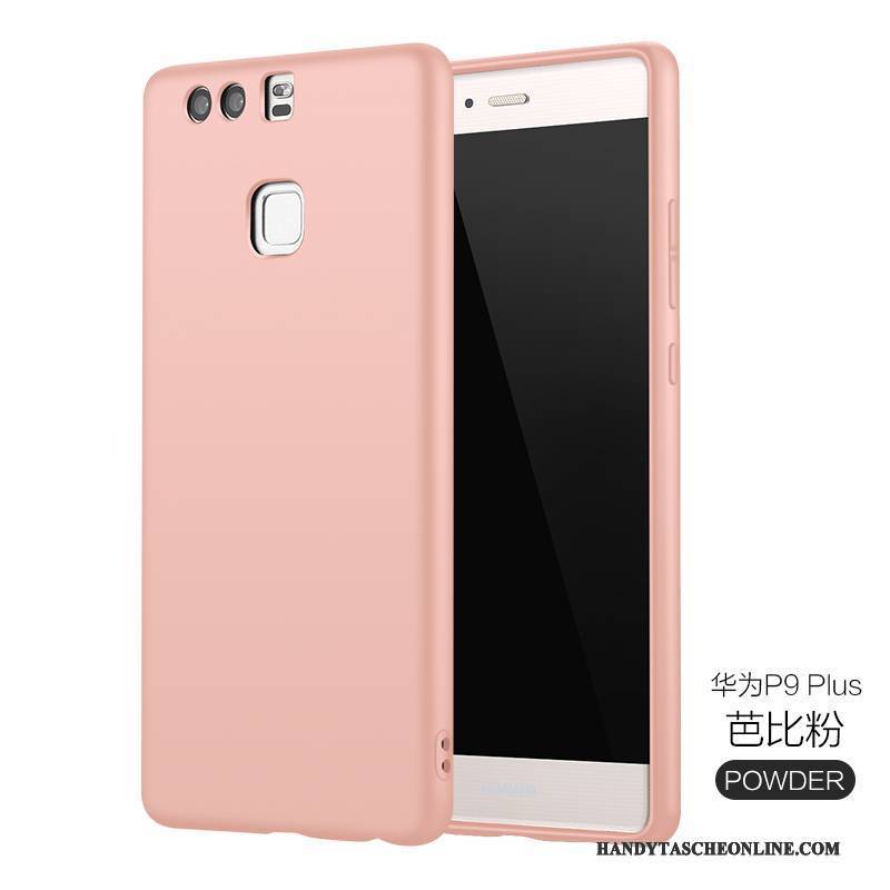 Hülle Huawei P9 Plus Weiche Dünne Einfach, Case Huawei P9 Plus Taschen Nubuck Rosa