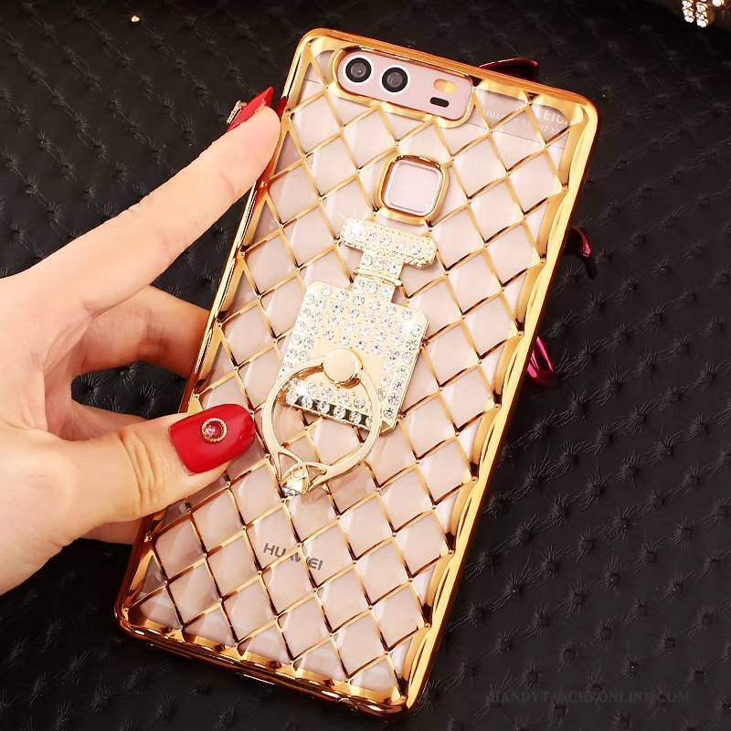 Hülle Huawei P9 Plus Weiche Gold Schlank, Case Huawei P9 Plus Strass Anti-sturz Handyhüllen