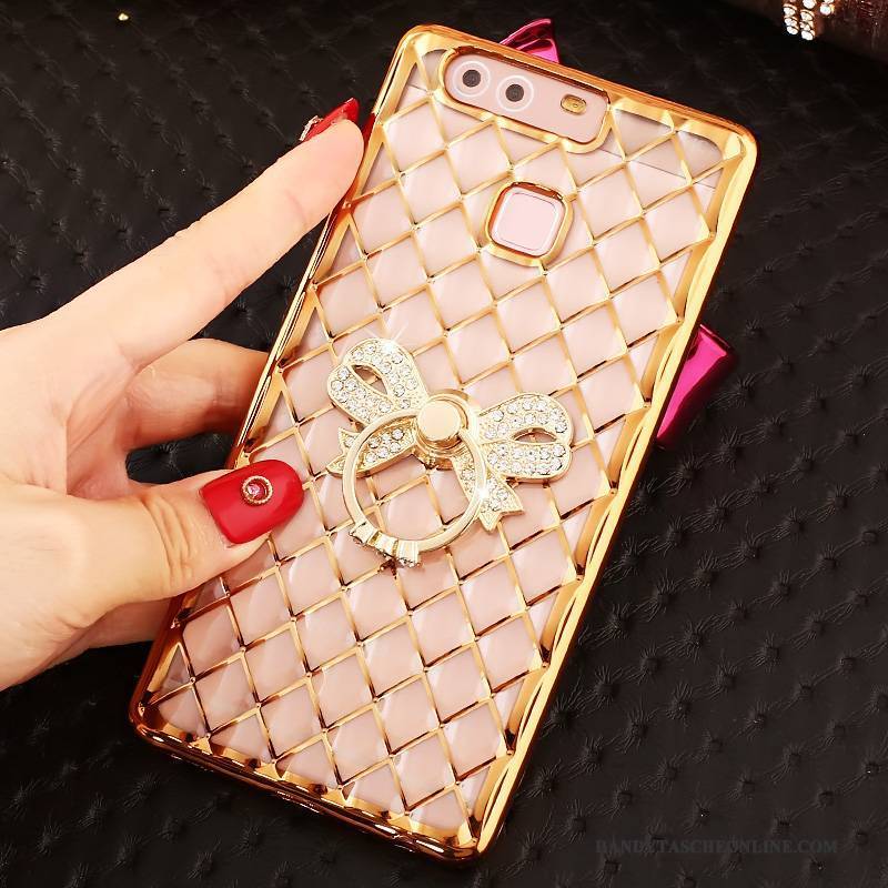 Hülle Huawei P9 Plus Weiche Gold Schlank, Case Huawei P9 Plus Strass Anti-sturz Handyhüllen