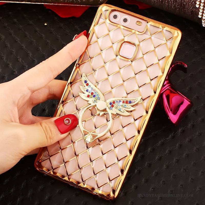 Hülle Huawei P9 Plus Weiche Gold Schlank, Case Huawei P9 Plus Strass Anti-sturz Handyhüllen