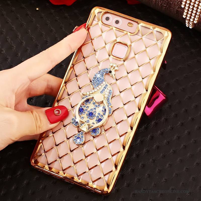 Hülle Huawei P9 Plus Weiche Gold Schlank, Case Huawei P9 Plus Strass Anti-sturz Handyhüllen