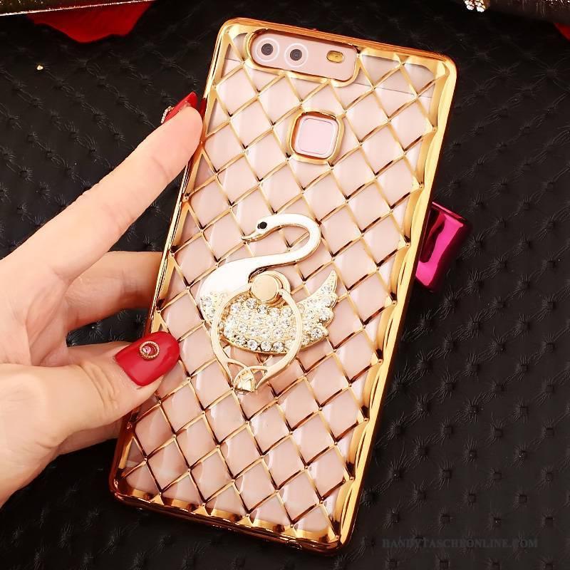 Hülle Huawei P9 Plus Weiche Gold Schlank, Case Huawei P9 Plus Strass Anti-sturz Handyhüllen