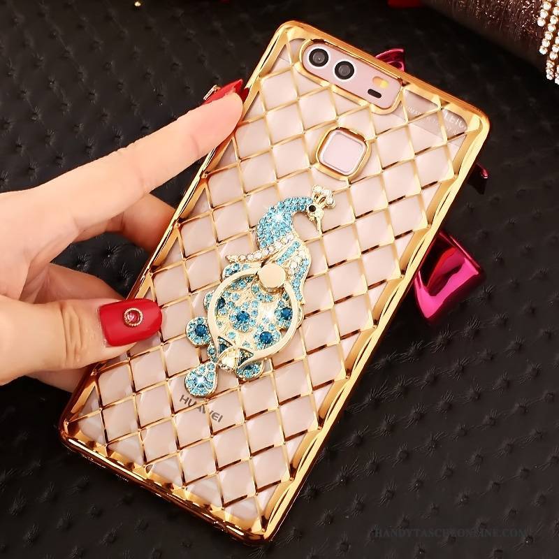 Hülle Huawei P9 Plus Weiche Gold Schlank, Case Huawei P9 Plus Strass Anti-sturz Handyhüllen