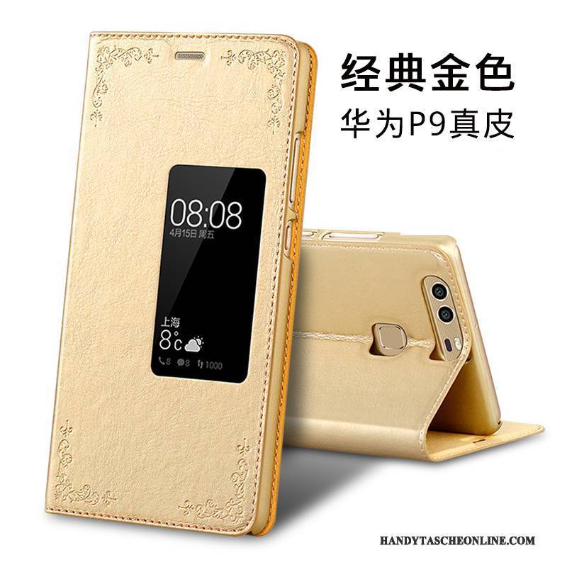 Hülle Huawei P9 Schutz Gold Handyhüllen, Case Huawei P9 Taschen Anti-sturz