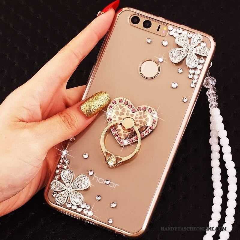 Hülle Huawei P9 Schutz Handyhüllen Ring, Case Huawei P9 Strass Gold