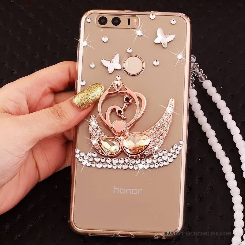 Hülle Huawei P9 Schutz Handyhüllen Ring, Case Huawei P9 Strass Gold