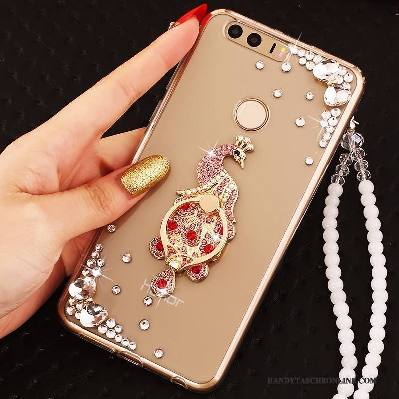 Hülle Huawei P9 Schutz Handyhüllen Ring, Case Huawei P9 Strass Gold