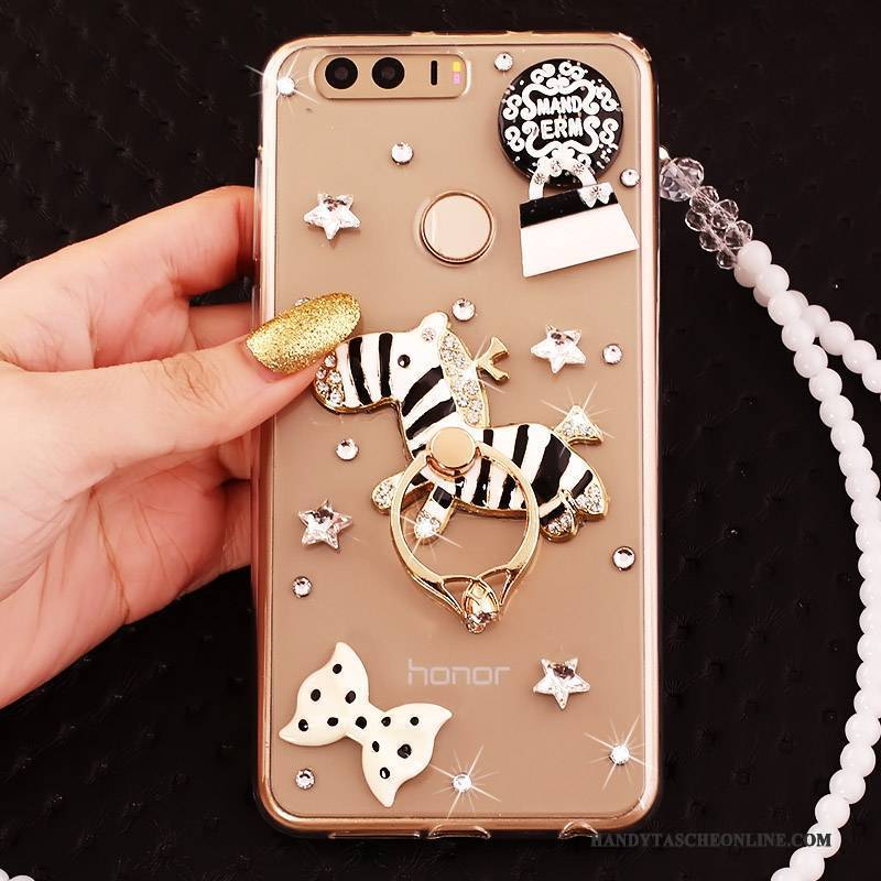 Hülle Huawei P9 Schutz Handyhüllen Ring, Case Huawei P9 Strass Gold