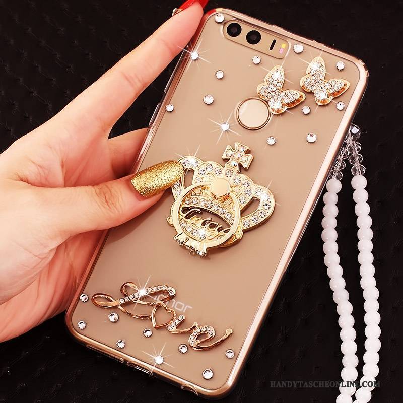 Hülle Huawei P9 Schutz Handyhüllen Ring, Case Huawei P9 Strass Gold