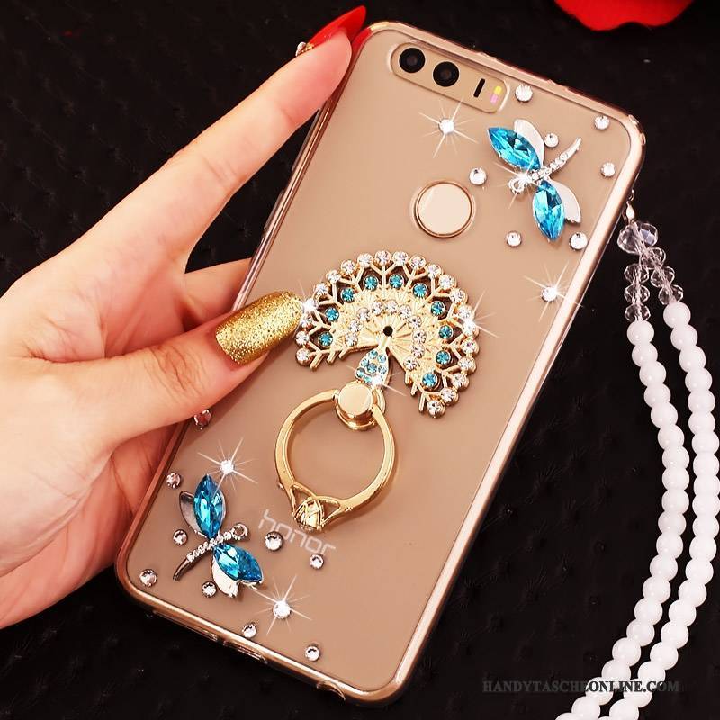 Hülle Huawei P9 Schutz Handyhüllen Ring, Case Huawei P9 Strass Gold