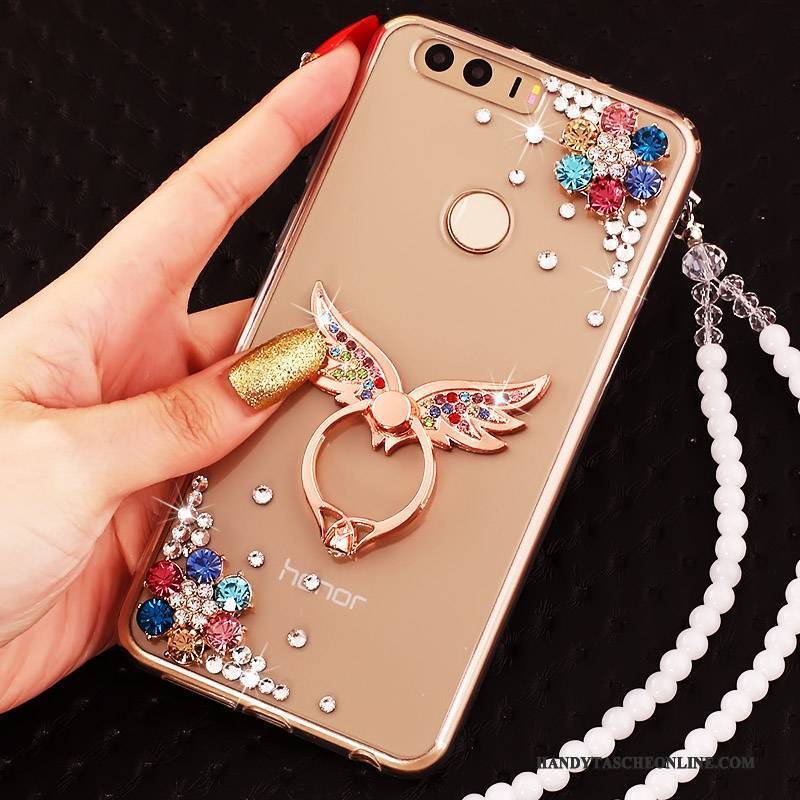 Hülle Huawei P9 Schutz Handyhüllen Ring, Case Huawei P9 Strass Gold