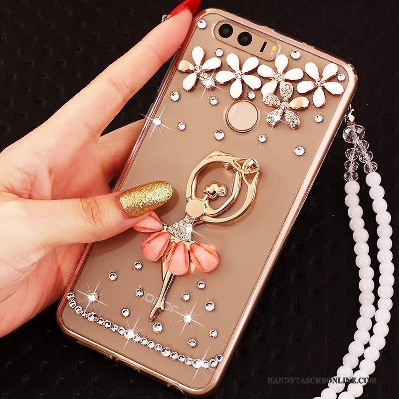 Hülle Huawei P9 Schutz Handyhüllen Ring, Case Huawei P9 Strass Gold