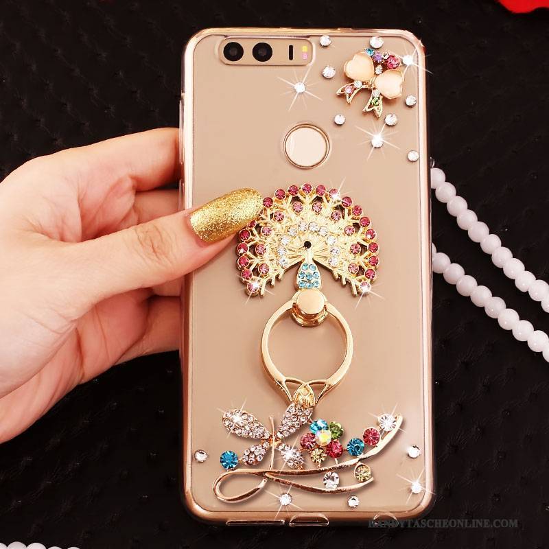 Hülle Huawei P9 Schutz Handyhüllen Ring, Case Huawei P9 Strass Gold