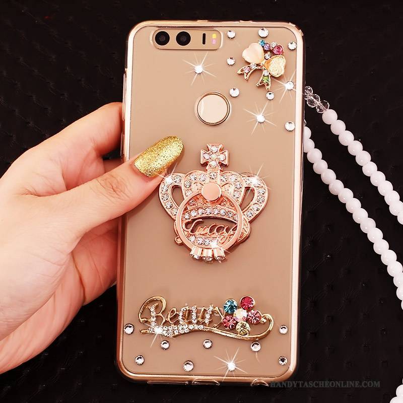 Hülle Huawei P9 Schutz Handyhüllen Ring, Case Huawei P9 Strass Gold