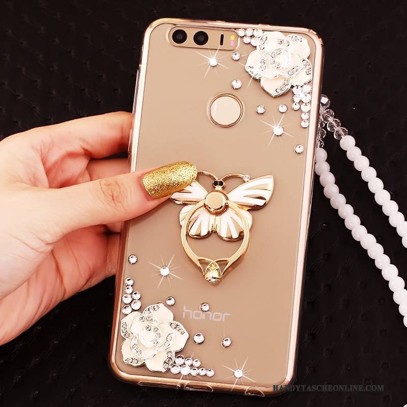 Hülle Huawei P9 Schutz Handyhüllen Ring, Case Huawei P9 Strass Gold