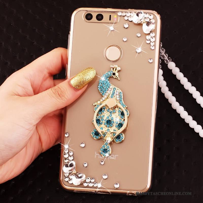 Hülle Huawei P9 Schutz Handyhüllen Ring, Case Huawei P9 Strass Gold