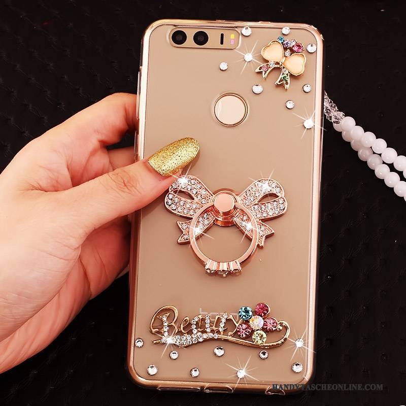 Hülle Huawei P9 Schutz Handyhüllen Ring, Case Huawei P9 Strass Gold