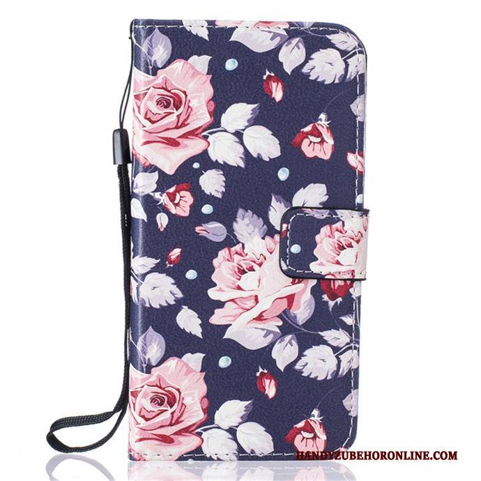 Hülle Huawei Y5 2018 Lederhülle Trend Anti-sturz, Case Huawei Y5 2018 Taschen Handyhüllen Blau