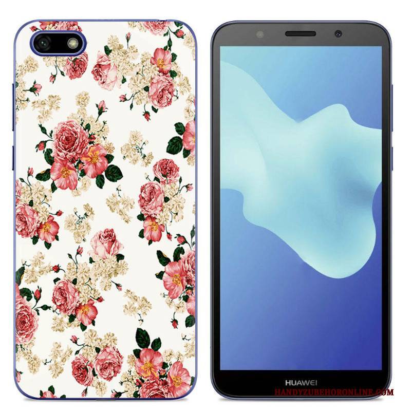 Hülle Huawei Y5 2018 Schutz Persönlichkeit Handyhüllen, Case Huawei Y5 2018 Karikatur Trend Blau