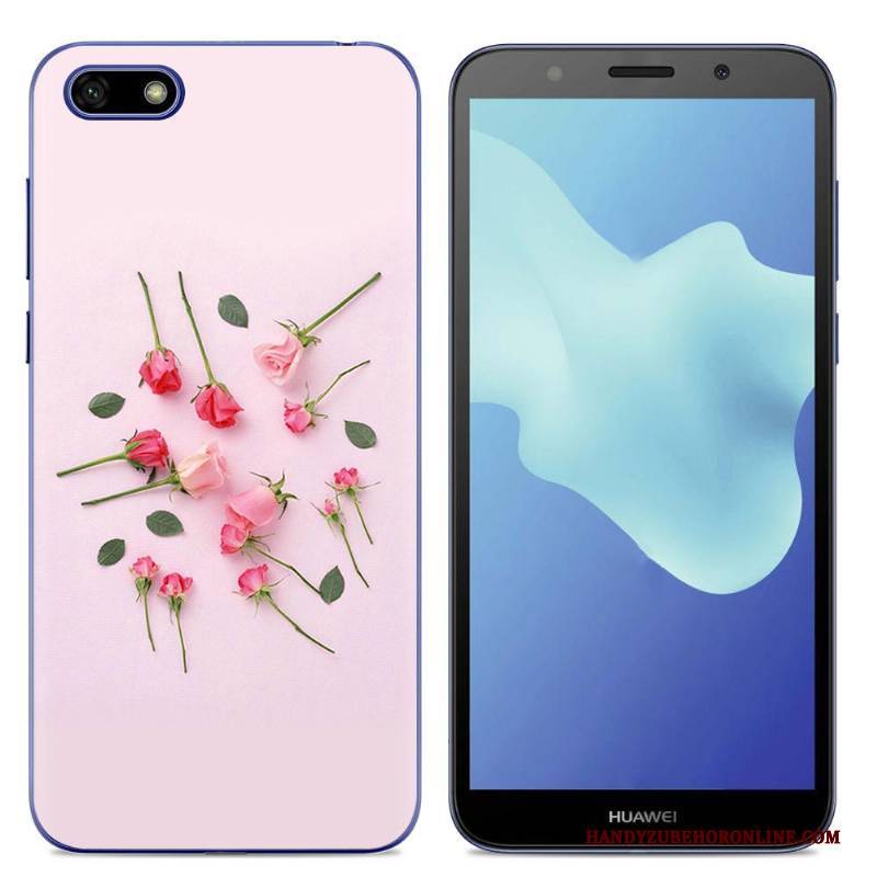 Hülle Huawei Y5 2018 Schutz Persönlichkeit Handyhüllen, Case Huawei Y5 2018 Karikatur Trend Blau