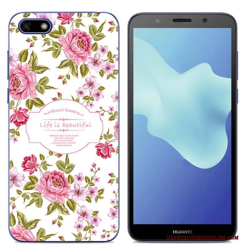 Hülle Huawei Y5 2018 Schutz Persönlichkeit Handyhüllen, Case Huawei Y5 2018 Karikatur Trend Blau