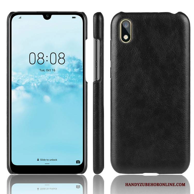 Hülle Huawei Y5 2019 Leder Grau Qualität, Case Huawei Y5 2019 Schutz Litchi Muster