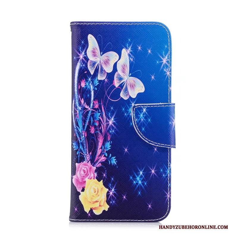 Hülle Huawei Y5 2019 Lederhülle Handyhüllen Blau, Case Huawei Y5 2019 Folio