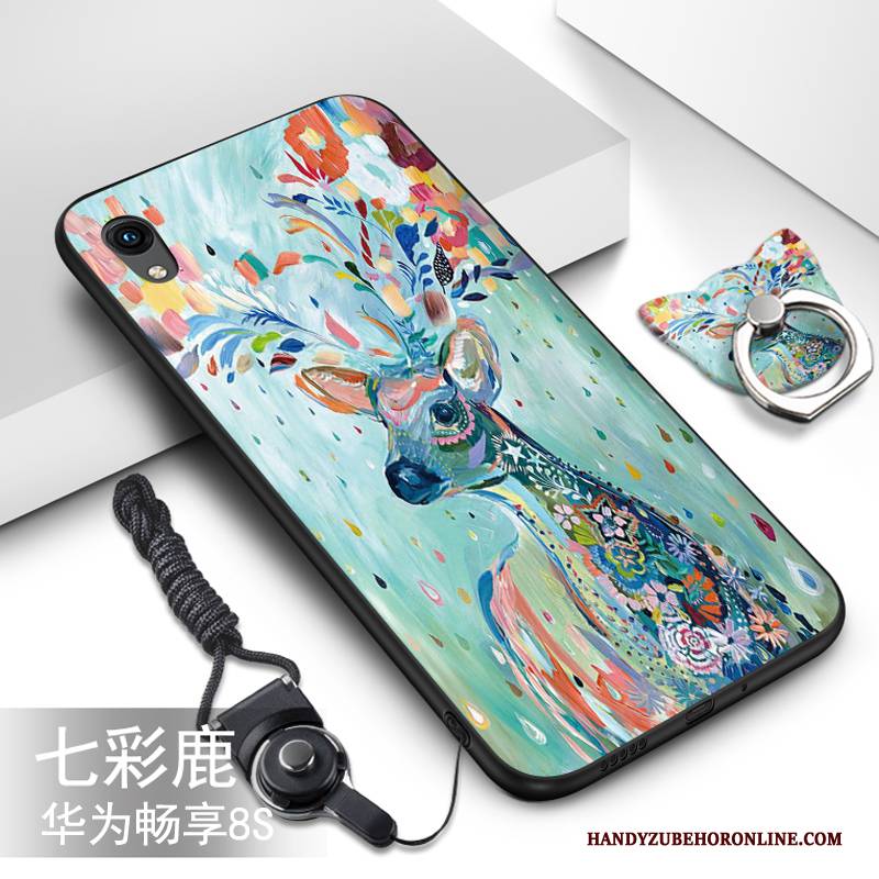 Hülle Huawei Y5 2019 Silikon Handyhüllen Anti-sturz, Case Huawei Y5 2019 Karikatur Grün