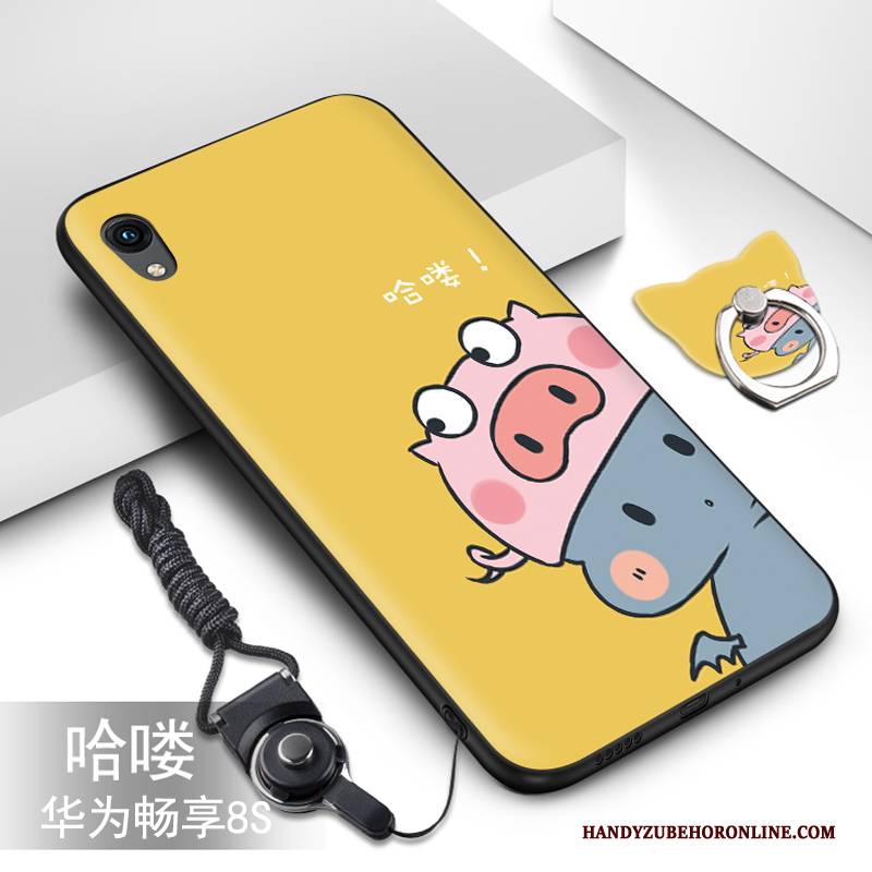 Hülle Huawei Y5 2019 Silikon Handyhüllen Anti-sturz, Case Huawei Y5 2019 Karikatur Grün