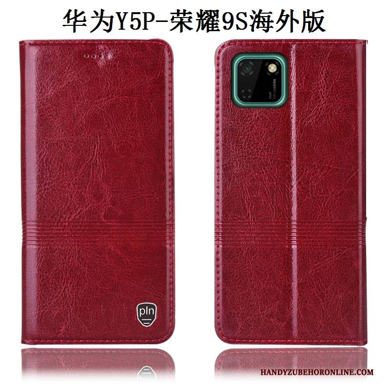 Hülle Huawei Y5p Taschen Rot Handyhüllen, Case Huawei Y5p Schutz Anti-sturz