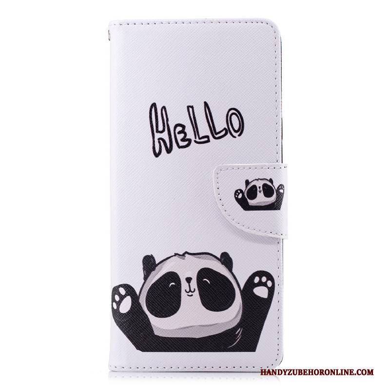 Hülle Huawei Y6 2018 Lederhülle Anti-sturz Weiß, Case Huawei Y6 2018 Schutz