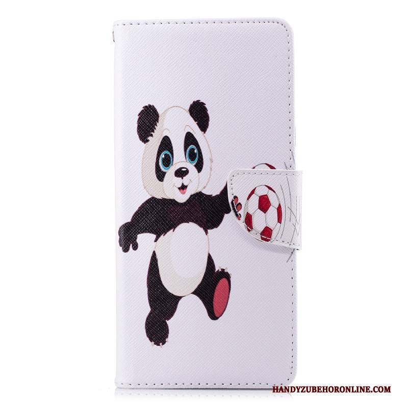 Hülle Huawei Y6 2018 Lederhülle Anti-sturz Weiß, Case Huawei Y6 2018 Schutz