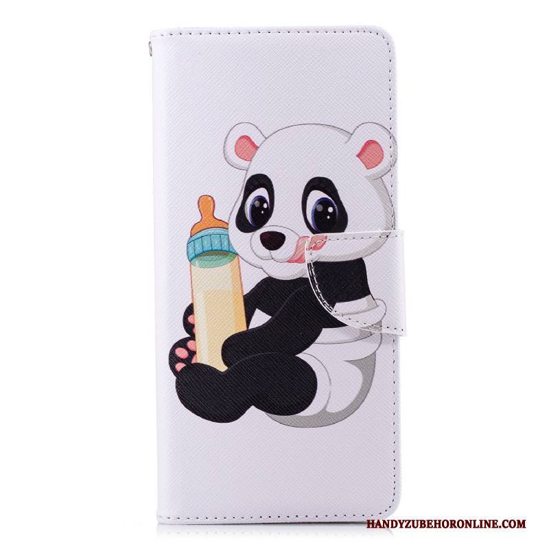 Hülle Huawei Y6 2018 Lederhülle Anti-sturz Weiß, Case Huawei Y6 2018 Schutz