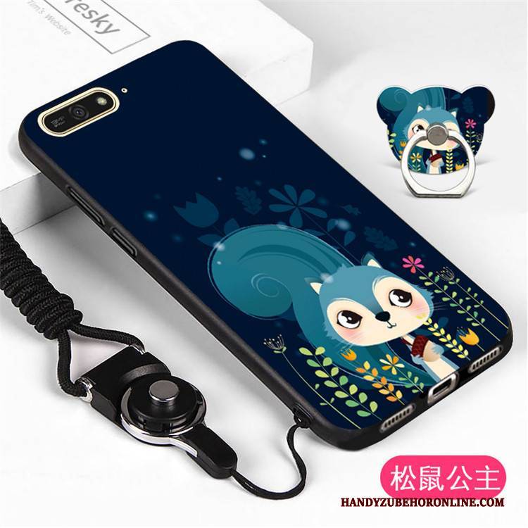 Hülle Huawei Y6 2018 Schutz Blau Handyhüllen, Case Huawei Y6 2018 Weiche