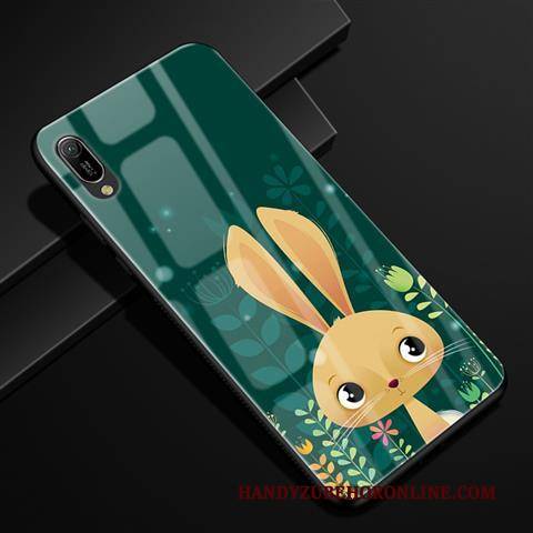 Hülle Huawei Y6 2019 Schutz Glas Handyhüllen, Case Huawei Y6 2019 Karikatur Anti-sturz Rot