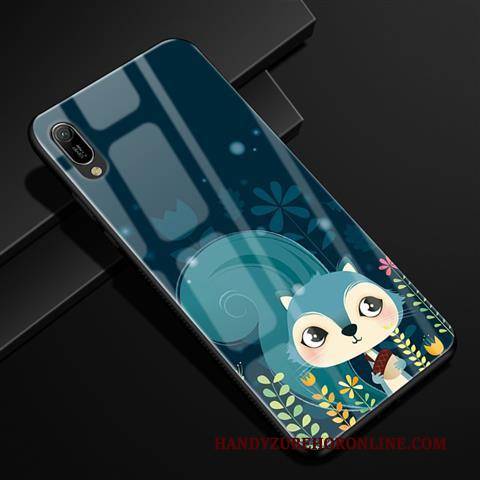 Hülle Huawei Y6 2019 Schutz Glas Handyhüllen, Case Huawei Y6 2019 Karikatur Anti-sturz Rot