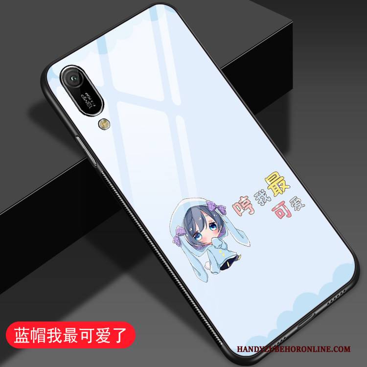 Hülle Huawei Y6 2019 Silikon Wind Glas, Case Huawei Y6 2019 Schutz Blau Nette