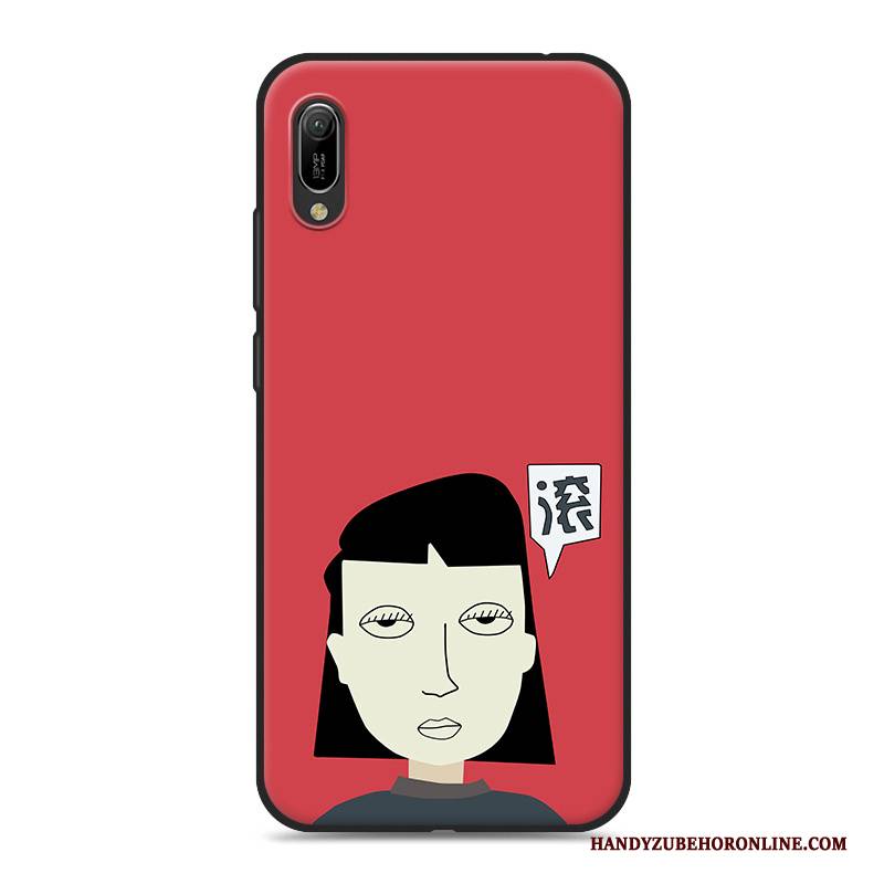 Hülle Huawei Y6 2019 Weiche Handyhüllen Weiß, Case Huawei Y6 2019 Karikatur