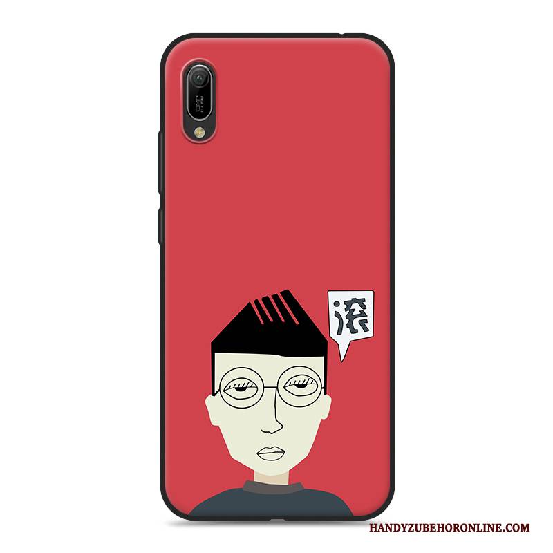 Hülle Huawei Y6 2019 Weiche Handyhüllen Weiß, Case Huawei Y6 2019 Karikatur