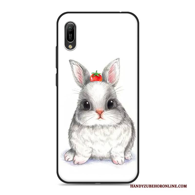 Hülle Huawei Y6 2019 Weiche Handyhüllen Weiß, Case Huawei Y6 2019 Karikatur