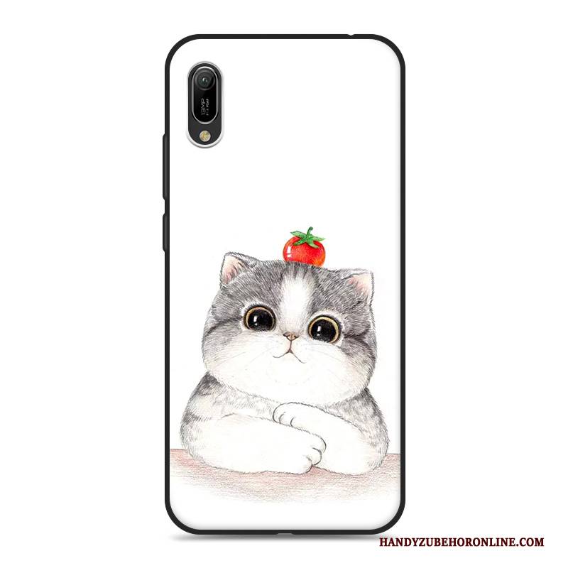 Hülle Huawei Y6 2019 Weiche Handyhüllen Weiß, Case Huawei Y6 2019 Karikatur