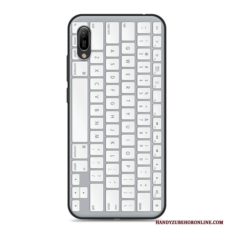 Hülle Huawei Y6 2019 Weiche Handyhüllen Weiß, Case Huawei Y6 2019 Karikatur