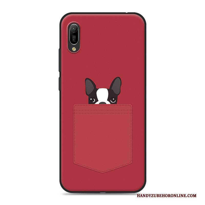 Hülle Huawei Y6 2019 Weiche Hängende Verzierungen Rot, Case Huawei Y6 2019 Karikatur Handyhüllen